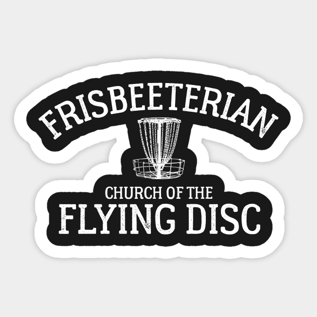 Frisbeeterian with Basket Sticker by ThreadsMonkey